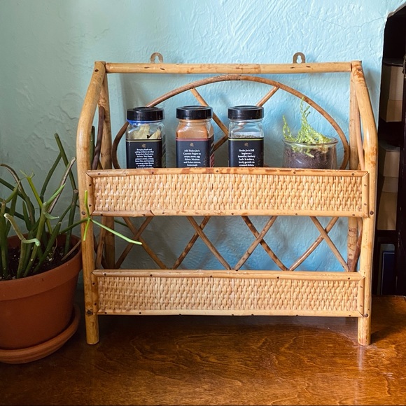 Vintage Other - Vintage Bamboo Boho Spice Rack Shelf